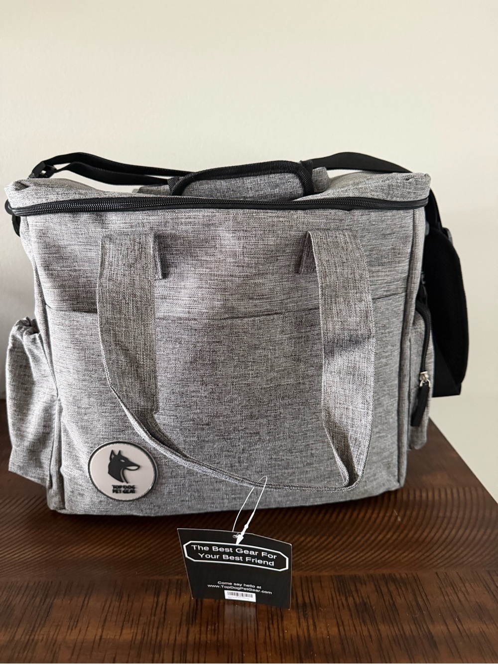 Top Dog Pet Gear Gray Dog Travel Bag Set Bowls & Food Containers NWT